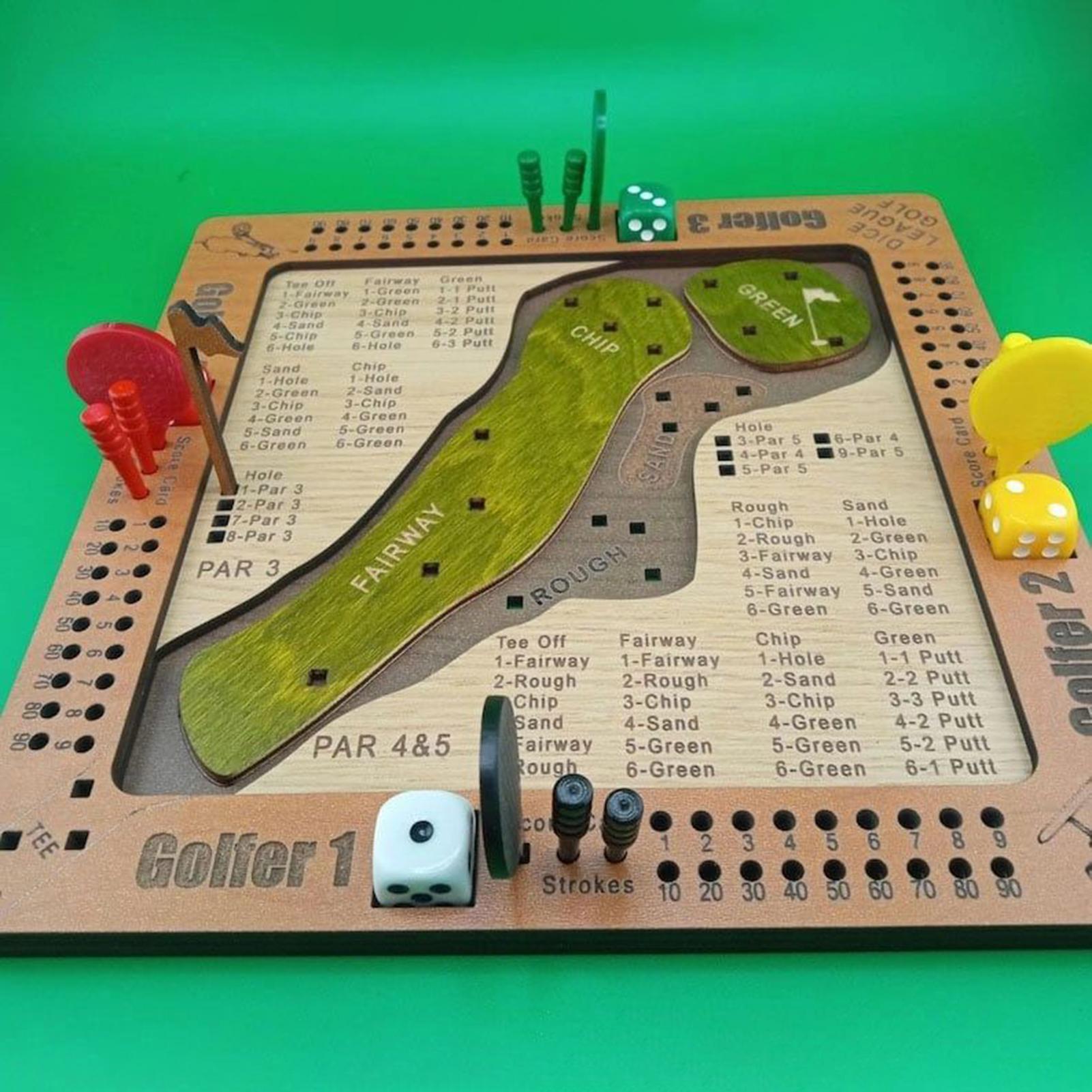 Party Games Entertainer - Permainan Dadu Golf Kayu, Mainan Golf